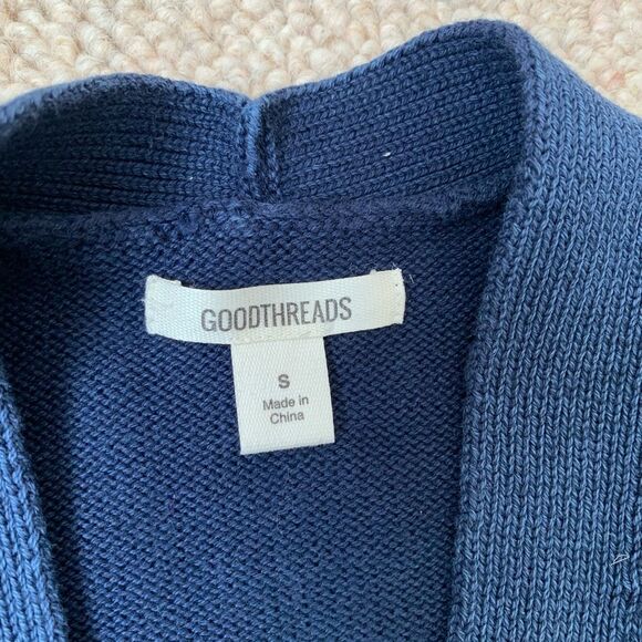 NEW w/o Tags GoodThreads Indigo Long Open Front Cardigan Sweater sz Small PW12 - Picture 6 of 8